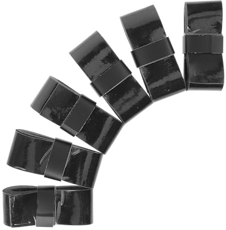 Alasum Lot de 6 Bandes Adhésives Antidérapantes Noires pour Grip de Raquette de Tennis et Badminton Absorbant la Transpiration Ruban Grip Résistant pour Poignées Accessoire Sport