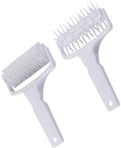 ULDIGI Rullo per Pizza e Ago per Cottura Set 2 Pezzi in Pp Leggero, Perforatrice e Strumento per Stesura Impasto, Attrezzo per Pizza, Pasta e Pasticceria, Utensile da Cucina per Uso