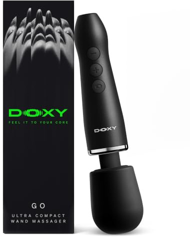 DOXY GO Vibrator Wand Massager for Women, A Cordless Compact Rechargeable Clitoral Stimulator Sex Wand with Powerful Deep Rumble Vibrations, Quiet Portable and Waterproof Womens Sex Toys (IPX7)