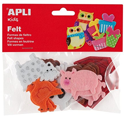 APLI Kids 13785 - Filzfigur Tiere im Beutel mit 18 Stück Sortiert