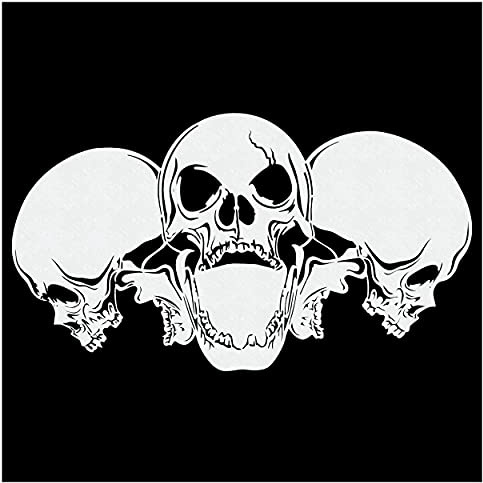 Herterich Products Airbrush Schablone Totenköpfe Skulls | Graffiti und Tattoo Stencil | Wiederverwendbar & Lösungsmittelresistent | Mylar 0,1-0,2 cm | Für Sprays, Acryl & Airbrush