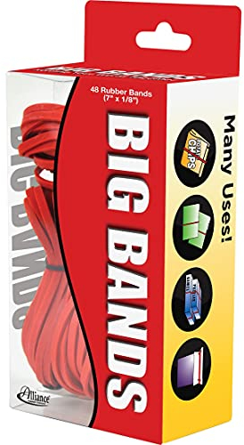 Alliance Rubber 00699 Big Bands - Large Rubber Bands for Oversized Jobs,Red 48-Count