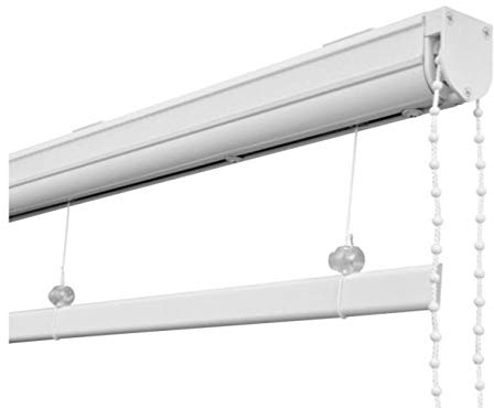 Ians Emporium 130cm Cassette Roman Blind Kit WHITE Chain Nets At Home - Special Size