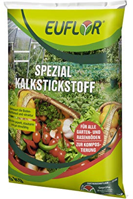 Euflor Spezial Kalkstickstoff 5 kg Sack - Kalkstickstoff (19% N) - Vielseitiger Mehrwirkungsdünger - Verbessert die Bodenfruchtbarkeit, fördert das Bodenleben - Geruchsarm bei der Kompostierung