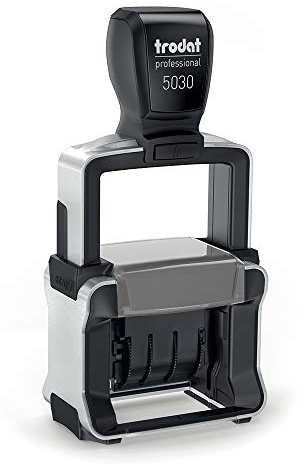 Trodat Professional 5030 Timbro Datario Autoinchiostrante, Larghezza Impronta 4x26 mm, Formato Data GG MMM (prime 3 lettere in Italiano) AAAA, Altezza Caratteri 4 mm, Cartuccia Inclusa Inchiostro Nero