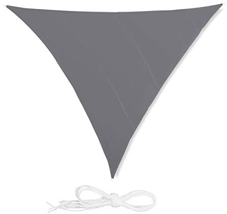 relaxdays Tenda a Vela Triangolare, Idrorepellente, Anti UV, Corde di Supporto, Terrazza e Giardino, 6x6x6 m, Grigia