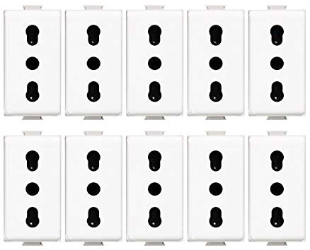 Bticino ASTAM5180 Presa Bipasso Standard Italia, Kit 10 Pezzi, Colore Bianco