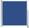 vidaXL Seitenmarkise Ausziehbar Sonnenschutz Sichtschutz Windschutz Seitenrollo Markise Balkon Garten Terrasse 160x300cm Blau Stoff Eisen
