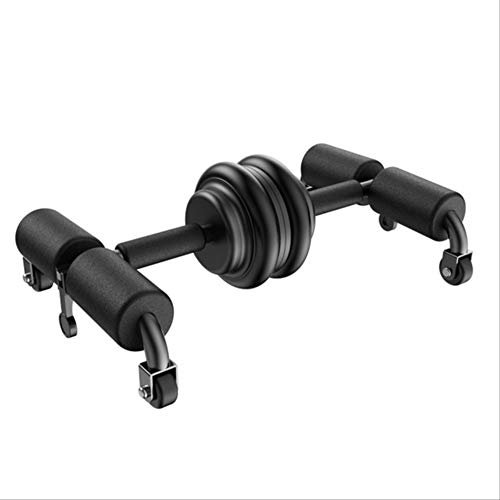 BAJIE 7-en-1 Cuerda Tensor de cinturón Abdominal para Ejercicio y Ejercicio en casa Equipo de Entrenamiento de Fuerza Kit de Rodillos 44.5 * 31 * 15.5cm Rosa