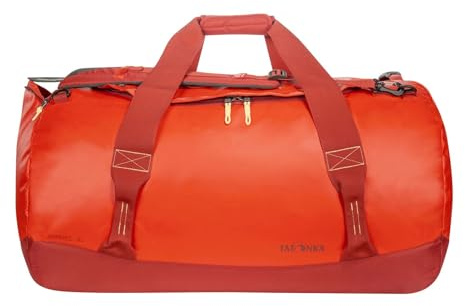 Tatonka Reisetasche Barrel XL (110 Liter) - Wasserfeste Tasche aus LKW-Plane mit Rucksackfunktion und großer Reißverschluss-Öffnung - 110l Rucksacktasche - robust und pflegeleicht (red orange)