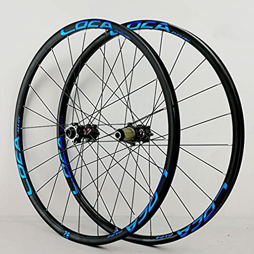 Generic Mountainbike-Laufradsatz 26/27,5/29/700c Fahrradfelge Scheibenbremse Radfahren Räder 24 Löcher Steckachsnabe für 7/8/9/10/11/12-fach Kassette