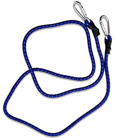 Carabiner Bungee Strap 150cm – Heavy-Duty Elastic Strap with Hooks for Securing Loads, Luggage, and Outdoor Use (black)