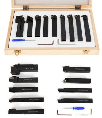 Neun Stk DrehmeißEl Kit 20Mm Drehstahl Klemmhalter Bohrstange Hartmetal Mit Box Satz Wendeplatten Set DrehstäHle Drehstah Dhl Cnc-Drehwerkzeug Drehmeissel Wendeschneidplatte DrehmeißEl-Set Neu