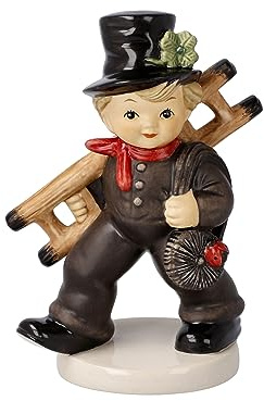 Goebel Glücksbringer Sammlerfigur Schornstornfeger mit Kleeblatt aus Porzellan, 10-638-36-1