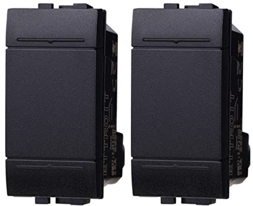 2 Pezzi Pulsante Compatibile Con Bticino Living Light (Nero)