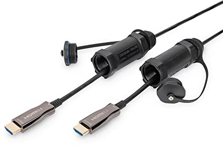 DIGITUS HDMI AOC Câble en fibre optique - HDMI 2.0-4k/60Hz - gaine blindée - IP68-10m - noir