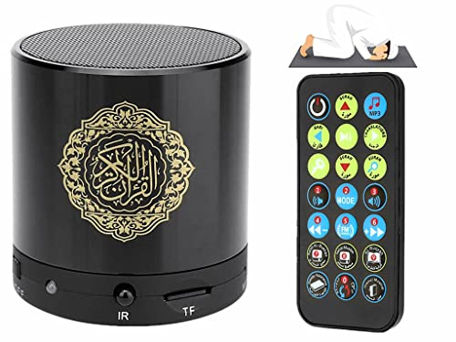 Analising Portable Digital Quran Speaker with Remote Control, MP3 Player, Translator, USB Rechargeable, 8GB, Over 18 Reciters and 15 Translations (Black)