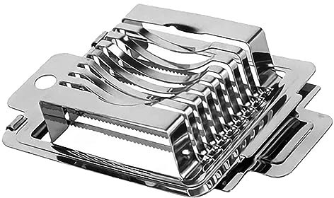 Cortador de Huevos, Cortador de Huevos Multiusos de Acero Inoxidable Resistente, Fácil de Limpiar, Alisador de Huevos Duros Seguros con Fondo Estable para Huevo, Fresa, Kiwi