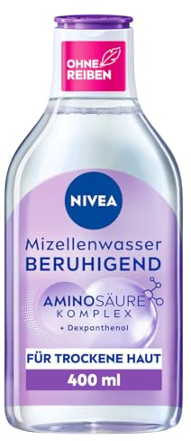 NIVEA Acqua micellare lenitiva, detergente micellare per pelli sensibili, tonico viso senza profumo con dexpantenolo e complesso amminoacidico, pulizia idratante del viso (400 ml)