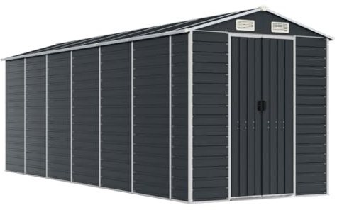 vidaXL Gerätehaus Anthrazit 191x555x198 cm Verzinkter Stahl