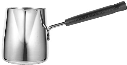 GOOHOCHY 304 Stainless Steel Milk Frothing Cup 350ml Thickened Coffee Milk Bubble Cup Spout Heat-Resistant Large Capacity Suitable for Latte and Chocolate Melting