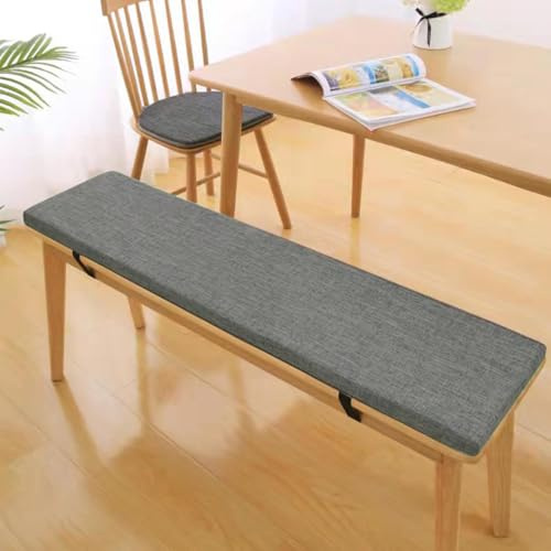 3CM Dicke Sitzauflage Sitzkissen Bank, Bankauflage Bankkissen, Waschbare Stuhlkissen Bankpolster, Gartenbank Auflage Outdoor, Sitzkissen Groß für Stuhl Boden Bürostuhl,Dunkelgrau, 160x40x3cm
