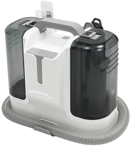 Bärbar våt torr dammsugare, 380–450 W mattrengörare med 6 rengöringshuvuden, 2 tankar, fläckrengöring för soffor, mattor, gardiner, sängar, kuddar