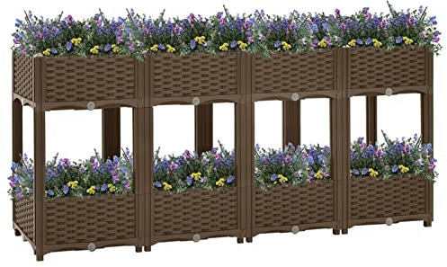 ARKEM Lit surélevé 160x40x71 cm Polypropylène,Bordure Pierre,Kit Gabion,Gabion Jardiniere