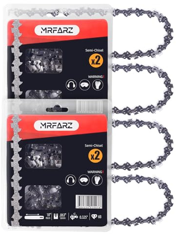MRFARZ - Cadena de motosierra de 45,7 cm, 68 eslabones de transmisión de bajo retorno (0,825 cm, calibre 160 cm, L68, cadenas de repuesto de bajo retorno para MS241 C-M MS250 MS250C