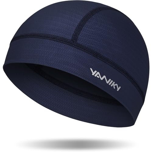 YANIKY Dünne Mütze Herren, Fahrradmütze Atmungsaktive Laufmütze, Mütze Damen Sommer, Weich Bequem Sportmütze Skull Cap Fahrrad Mütze Ideal für Alle Jahreszeiten (Navyblau)