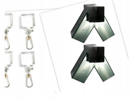 GigiToys® Bausatz zum einer Spielplatzschaukel 90x90mm Grün 100° | 4 Schaukelhaken +2 Schaukelverbinder | Schaukelschraubenset zum Vierkantbalken | Befestigung für Spielplatz Gartenschaukel