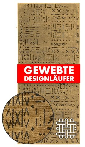 KARAT Alfombra de pasillo tejida premium con patrón - 80 x 150 cm, Beige - Alfombra de algodón esponjosa - Pasillo para cocina, pasillo y sala de estar - Alfombra de pasillo para cocina, alfombra de