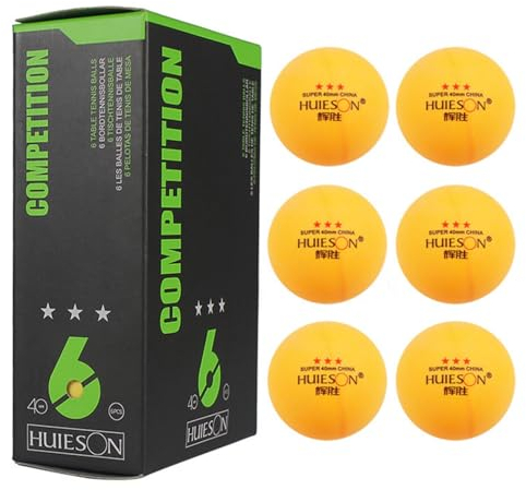 Tischtennisbälle, 6 Hochleistungs-Tischtennisbälle mit 3 Sternen, Gelb oder Weiß | Unterhaltungs-Trainingsbälle für Zuhause, Schule, Aktivitäten, Familienspiel