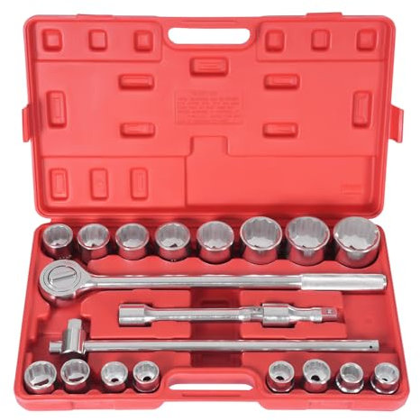 Qussse Set di chiavi a bussola, 3/4 pollici, a cricchetto, 16 chiavi a bussola, per fabbriche automobilistiche