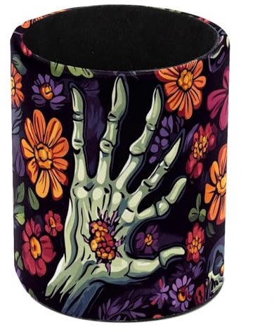 Halloween Zombie Hand Floral Color Desk Pen Holder Pencil Pen Desk Organizers, Pencil Holder Pencil Case Cup Pencil Bag for Desk Office Pen Case for School, Kids