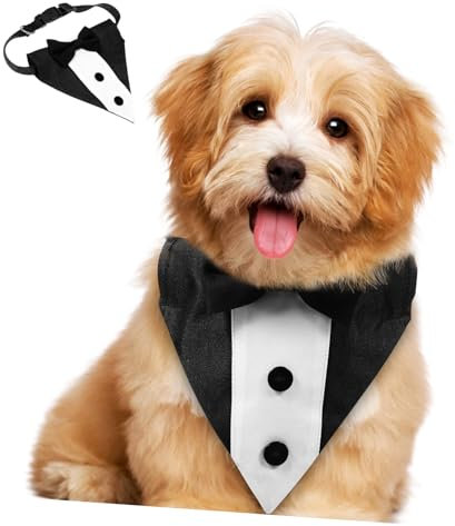 BUGUUYO Hunde-Bandana Mit Fliege Für Hochzeiten Elegantes Verstellbares Halsband Für Haustiere Aus Weichem Für Feierliche Anlässe Und Besondere Events