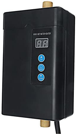 DMETE Tankless Water Heater 4000/3000W Electric Mini-Tank Water Heater Instant Water Heater Bathroom Shower heated Kitchen faucet Sink Tap Thermostat Heating Under Sink Kitchen Household(1)