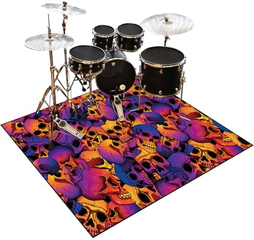 Qesjodfu Drum Teppich Schlagzeug Teppich Schlagzeugteppich Schallschutz Teppich Schallschutzmatte 200 x 160 cm Drum Rug Drum Matte Drumteppich Musikinstrumente Bodenmatte rutschfeste Trommel Teppiche