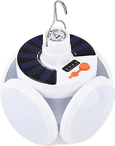 AntDau71® Linterna de camping LED solar 2400 mAh, 5 modos de iluminación, impermeable IP65, USB, recargable, para emergencias, tienda, pesca, senderismo – CW781