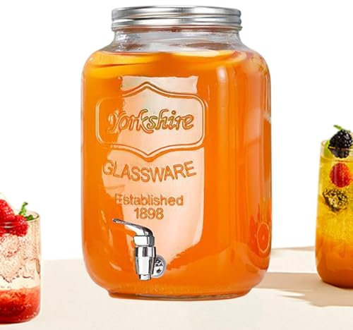 Drink Dispensers For Parties, Leakproof Beverage Pitcher With Spigot, Food-Grade Clear Jug, 10,43 pulgadas Hosting Accessory For Serving Lemonade, Sangría y Drinks