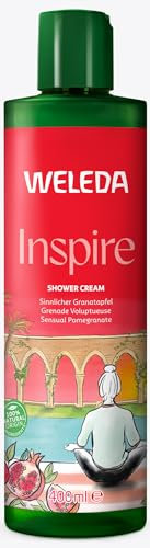 WELEDA Bio Inspire XL Duschgel vegan - Naturkosmetik Granatapfel Dusche für Frauen & Männer mit Orange / Vanille Duft - Natürliche Hautpflege Duschseife zur Gesicht & Körper Reinigung (1x 400ml)