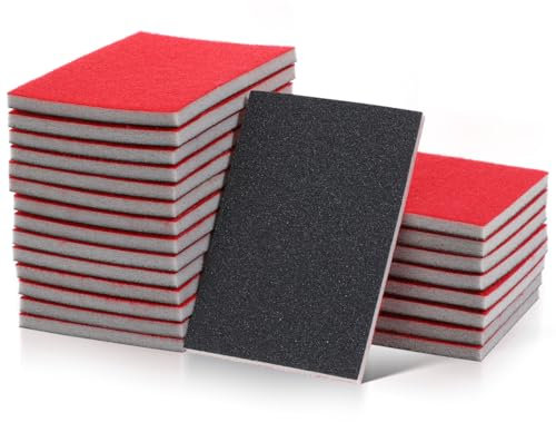 UKCOCO 180-3000 Grit Sanding Sponge: 24pcs Sponge Sanding Pads Soft Foam Sanding Wet And Dry Block for Model Drywall Wood Furniture Metal Polishing