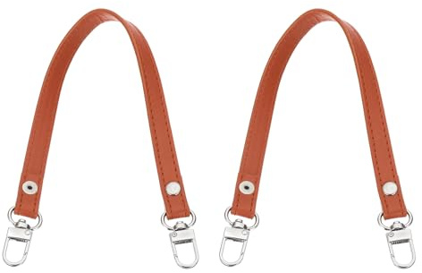 PATIKIL 2 Stück 32cm Taschenhenkel Taschengriffe, Leder Taschenriemen PU Ersatzgriffe Lederhandtaschengurt für DIY Damen Clutch Tasche Handtasche Top Schlüsselband, Braun