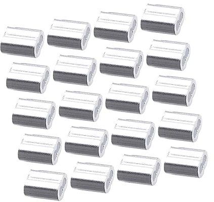 Boucle de Sertissage de Câble Métallique 1/8 Pouce 100 Pièces Aluminium