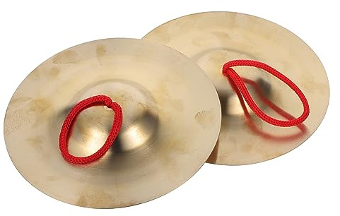 GLSTOY Platillos De Mano De Metal 15 Cm para Niños, Instrumento De Percusión Educativo, Juguete Musical para Baile y Actividades Infantiles, Par Único para Aprendizaje y Diversión
