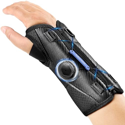 NEENCA Handledsstöd, justerbar dag-natt handledsskena med metallskena-stabilisator, elastiskt handledsbandage avlastning för karpaltunnel, tendinit, artrit, smärta