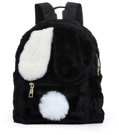 Freiesoldaten Mujeres Bonito Peluche Mullido Mochila Niñas Kawaii Orejas de Conejo Mochila para uso Diario Compras Viajes