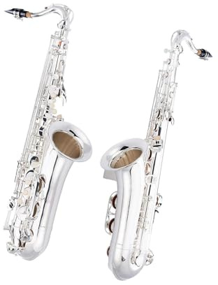 Saxophone Für Anfänger Und Erwachsene Tenorsaxophon Für Anfänger In B Tonart Silberlack Mit Tragetasche Umhängeband Und Rohrblatt Set