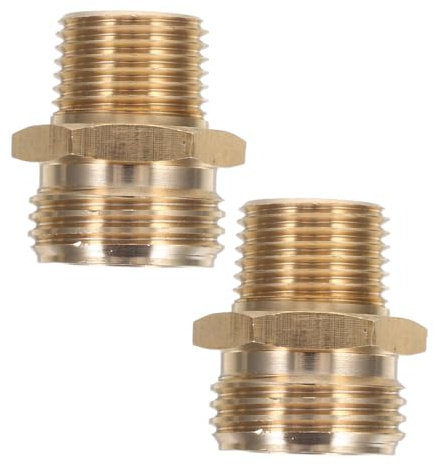 POPETPOP 2 Piezas Adaptadores para Manguera de Jardín Conectores Macho de Latón Ght Npt Acoplamientos Resistentes Fugas para Riego y Estable