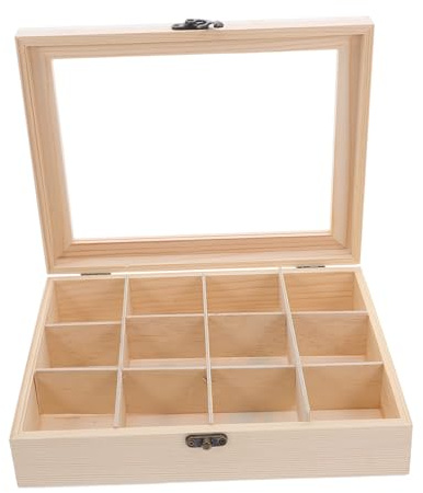Gatuida Caja De Almacenamiento De Bolsitas De Té Porta Condimentos Portátil Organizador De La Estación De Café Organizador De Té y Café Pequeño Madera Beige